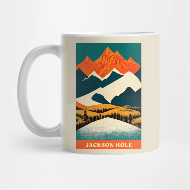 Jackson Hole Wyoming Retro Travel by Retro Travel Design